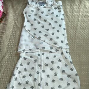 HALO White Sleep Sack Swaddle with Grey Animal Print